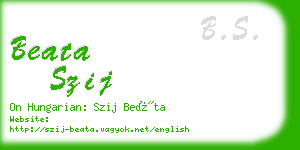 beata szij business card